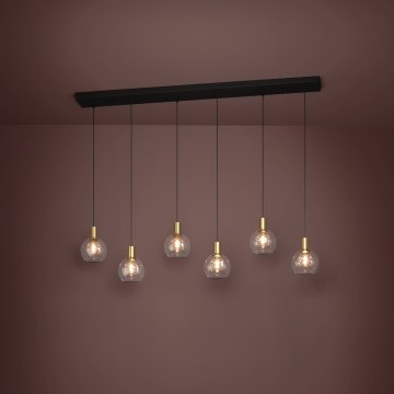 Eglo - LED Stmívatelný lustr na lanku 6xLED/5,4W/230V 3000K zlatá