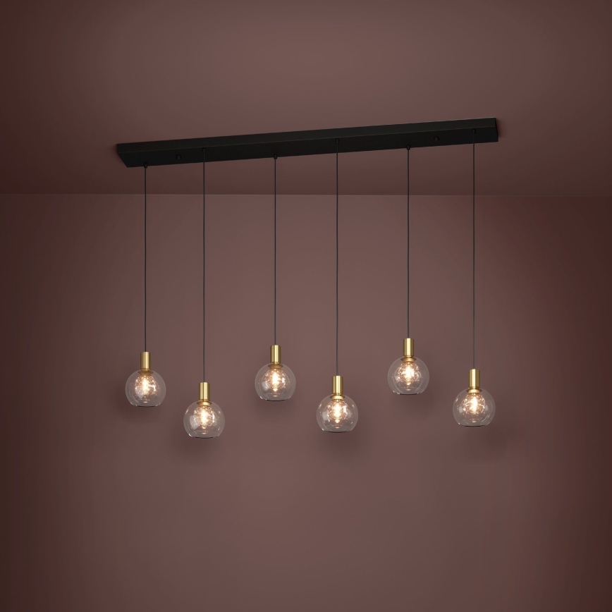 Eglo - LED Stmívatelný lustr na lanku 6xLED/5,4W/230V 3000K zlatá