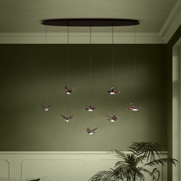 Eglo - LED Stmívatelný lustr na lanku 8xLED/4,2W/230V 3000K černá