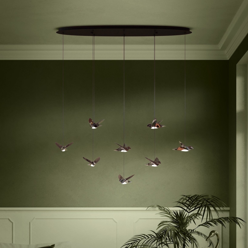 Eglo - LED Stmívatelný lustr na lanku 8xLED/4,2W/230V 3000K černá