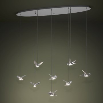 Eglo - LED Stmívatelný lustr na lanku 8xLED/4,2W/230V 3000K lesklý chrom