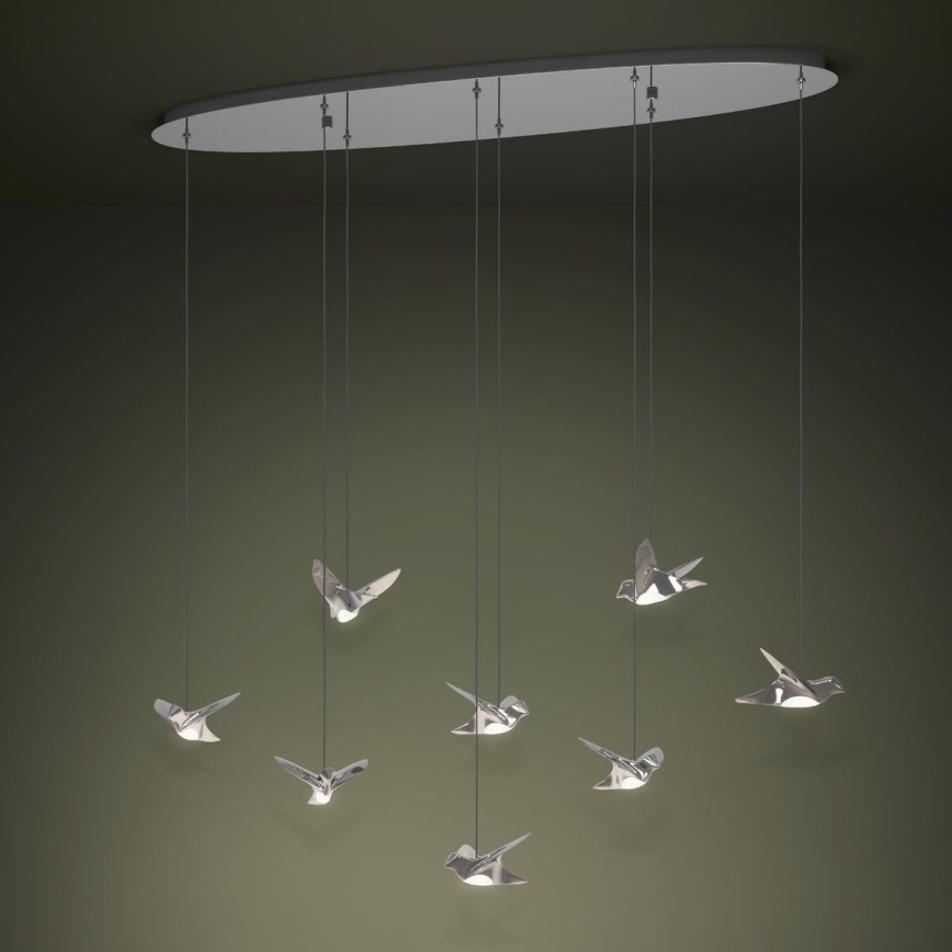 Eglo - LED Stmívatelný lustr na lanku 8xLED/4,2W/230V 3000K lesklý chrom