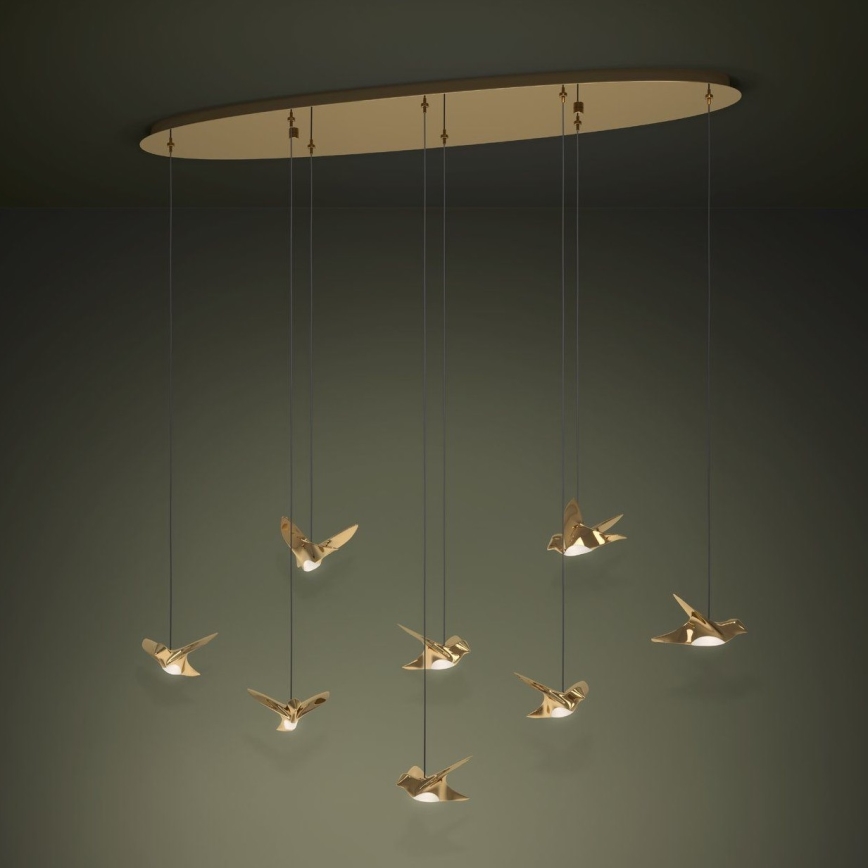 Eglo - LED Stmívatelný lustr na lanku 8xLED/4,2W/230V 3000K zlatá