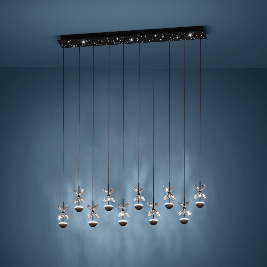 Eglo - LED Stmívatelný lustr na lanku LED/23W/230V 3000K černá