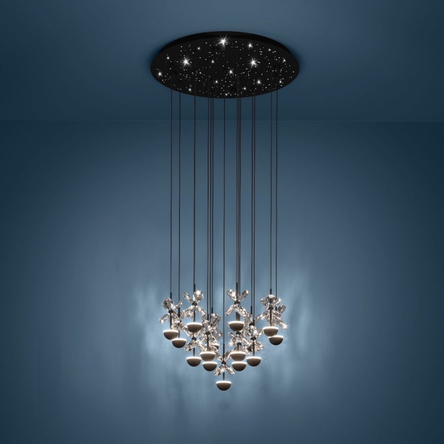 Eglo - LED Stmívatelný lustr na lanku LED/27W/230V 3000K černá