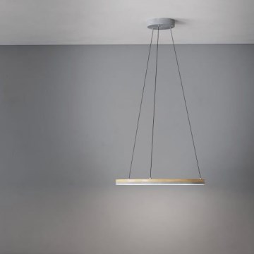 Eglo - LED Stmívatelný lustr na lanku LED/36W/230V 3000K šedá/dub