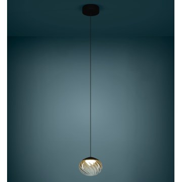 Eglo - LED Stmívatelný lustr na lanku LED/5,8W/230V 2200-6500K béžová/kouřová + dálkové ovládání