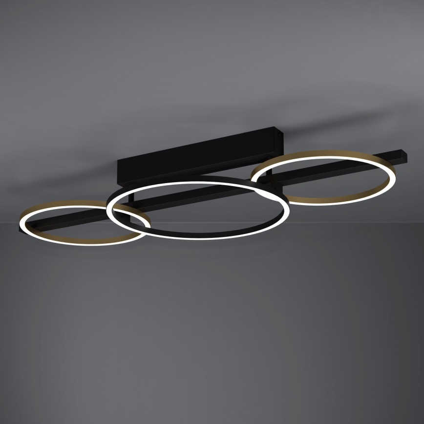 Eglo - LED Stmívatelný přisazený lustr 2xLED/12,5W/230V + LED/15,5W 3000K černá