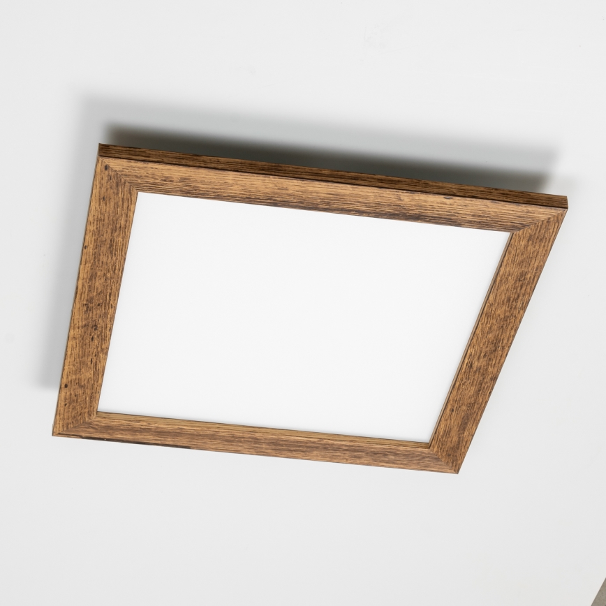 Eglo - LED Stmívatelný přisazený panel SALOBRENA 2 WOOD LED/25W/230V 4000K 49,5x49,5 cm hnědá