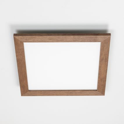 Eglo - LED Stmívatelný přisazený panel SALOBRENA 2 WOOD LED/25W/230V 4000K 49,5x49,5 cm tmavě hnědá