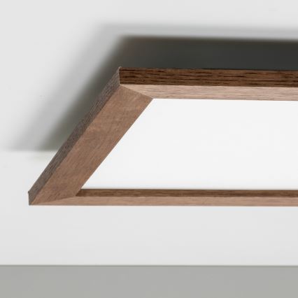 Eglo - LED Stmívatelný přisazený panel SALOBRENA 2 WOOD LED/25W/230V 4000K 49,5x49,5 cm tmavě hnědá