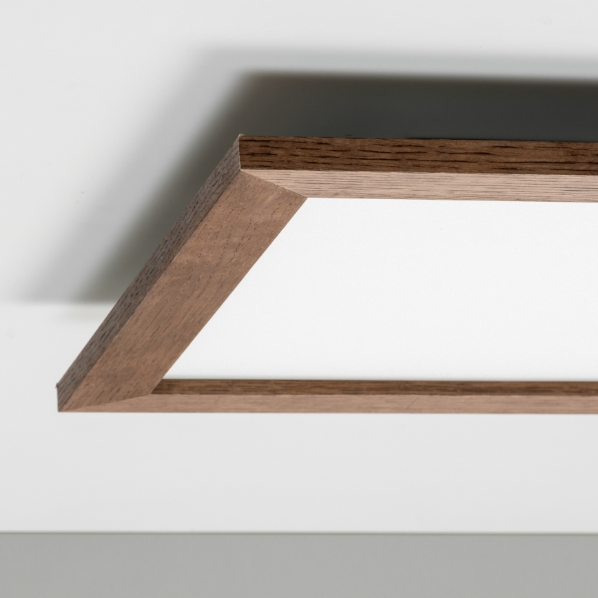 Eglo - LED Stmívatelný přisazený panel SALOBRENA 2 WOOD LED/25W/230V 4000K 49,5x49,5 cm tmavě hnědá