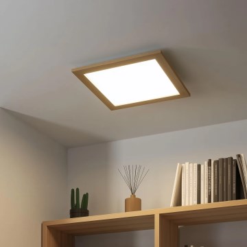 Eglo - LED Stmívatelný přisazený panel SALOBRENA 2 WOOD LED/25W/230V 4000K 49,5x49,5 cm hnědá