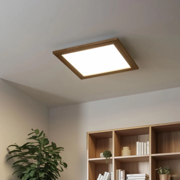 Eglo - LED Stmívatelný přisazený panel SALOBRENA 2 WOOD LED/25W/230V 4000K 49,5x49,5 cm hnědá