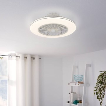 Eglo - LED Stmívatelný stropní ventilátor 3xLED/12,6W/230V 2700-6500K pr. 55 cm bílá + dálkové ovládání