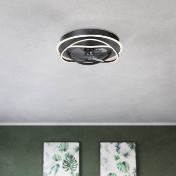 Eglo - LED Stmívatelný stropní ventilátor 4xLED/9W/230V 2700-6500K pr. 50 cm černá + dálkové ovládání