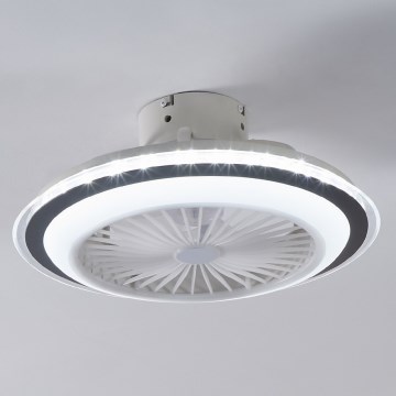 Eglo - LED Stmívatelný stropní ventilátor LED/25,5W/230V bílá/šedá 2700-6500K + dálkové ovládání