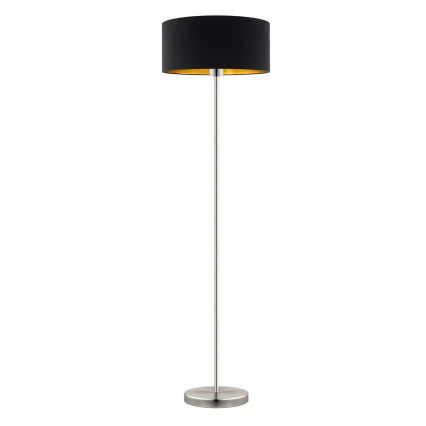Eglo - LED Stojací lampa TUNJA 1xE27/60W/230V matný chrom/černá