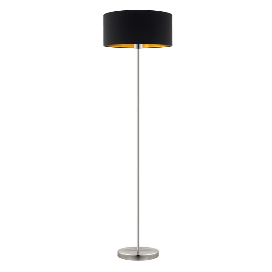 Eglo - LED Stojací lampa TUNJA 1xE27/60W/230V matný chrom/černá