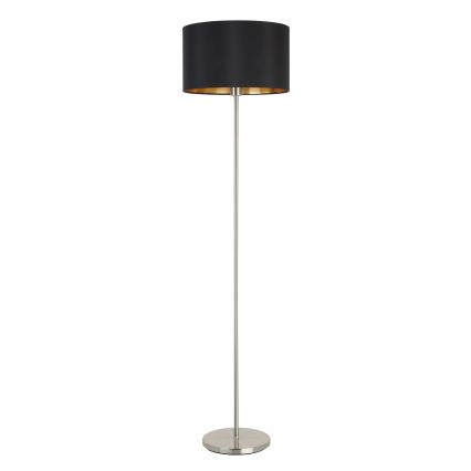 Eglo - LED Stojací lampa TUNJA 1xE27/60W/230V matný chrom/černá