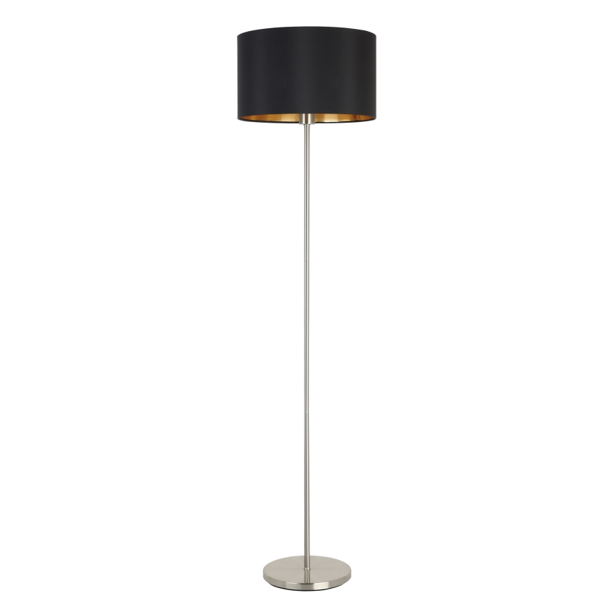 Eglo - LED Stojací lampa TUNJA 1xE27/60W/230V matný chrom/černá