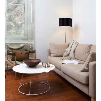 Eglo - LED Stojací lampa TUNJA 1xE27/60W/230V matný chrom/černá