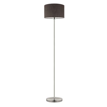 Eglo - LED  Stojací lampa TUNJA 1xE27/60W/230V matný chrom/hnědá