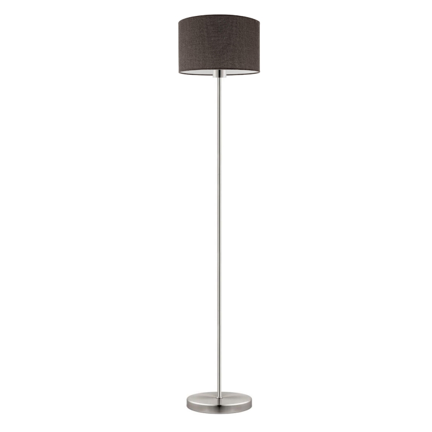 Eglo - LED  Stojací lampa TUNJA 1xE27/60W/230V matný chrom/hnědá
