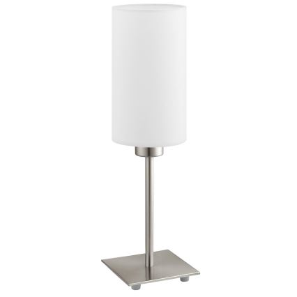 Eglo - LED  Stolní lampa TUNJA 1xE27/60W/230V 26,5 cm matný chrom/bílá
