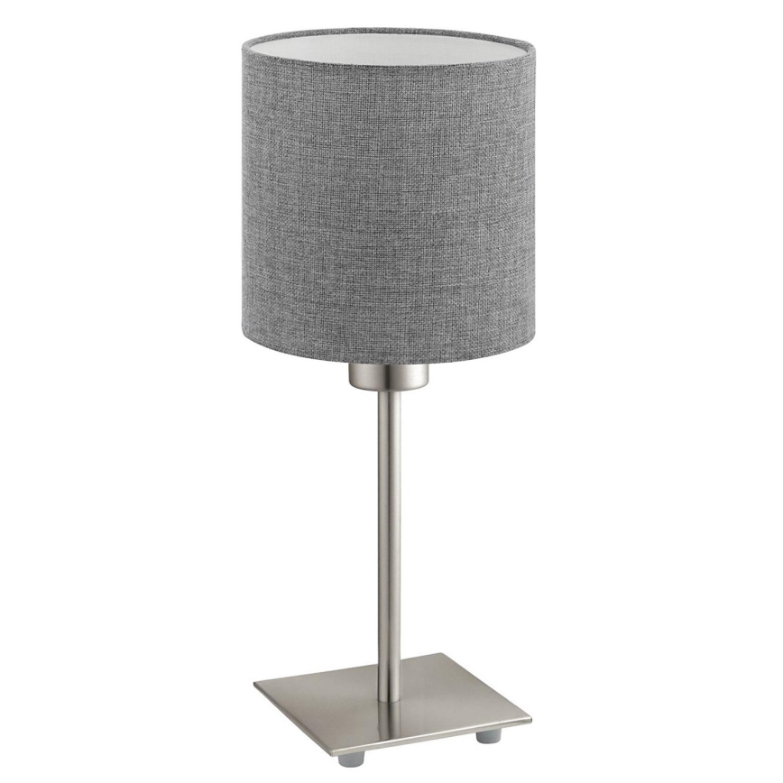 Eglo - LED  Stolní lampa TUNJA 1xE27/60W/230V 26,5 cm matný chrom/šedá