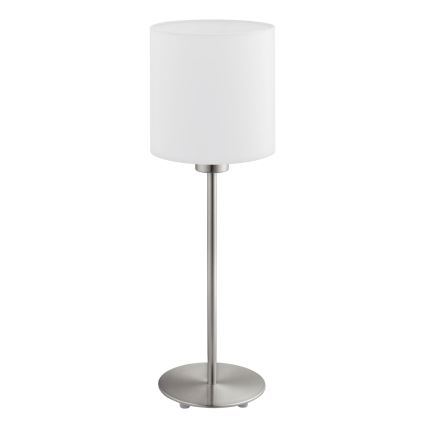 Eglo - LED  Stolní lampa TUNJA 1xE27/60W/230V 38,5 cm matný chrom/bílá