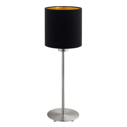 Eglo - LED  Stolní lampa TUNJA 1xE27/60W/230V 38,5 cm matný chrom/černá