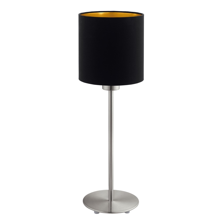 Eglo - LED  Stolní lampa TUNJA 1xE27/60W/230V 38,5 cm matný chrom/černá