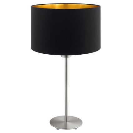 Eglo - LED  Stolní lampa TUNJA 1xE27/60W/230V 38,5 cm matný chrom/černá