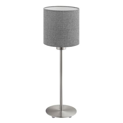 Eglo - LED  Stolní lampa TUNJA 1xE27/60W/230V 38,5 cm matný chrom/šedá