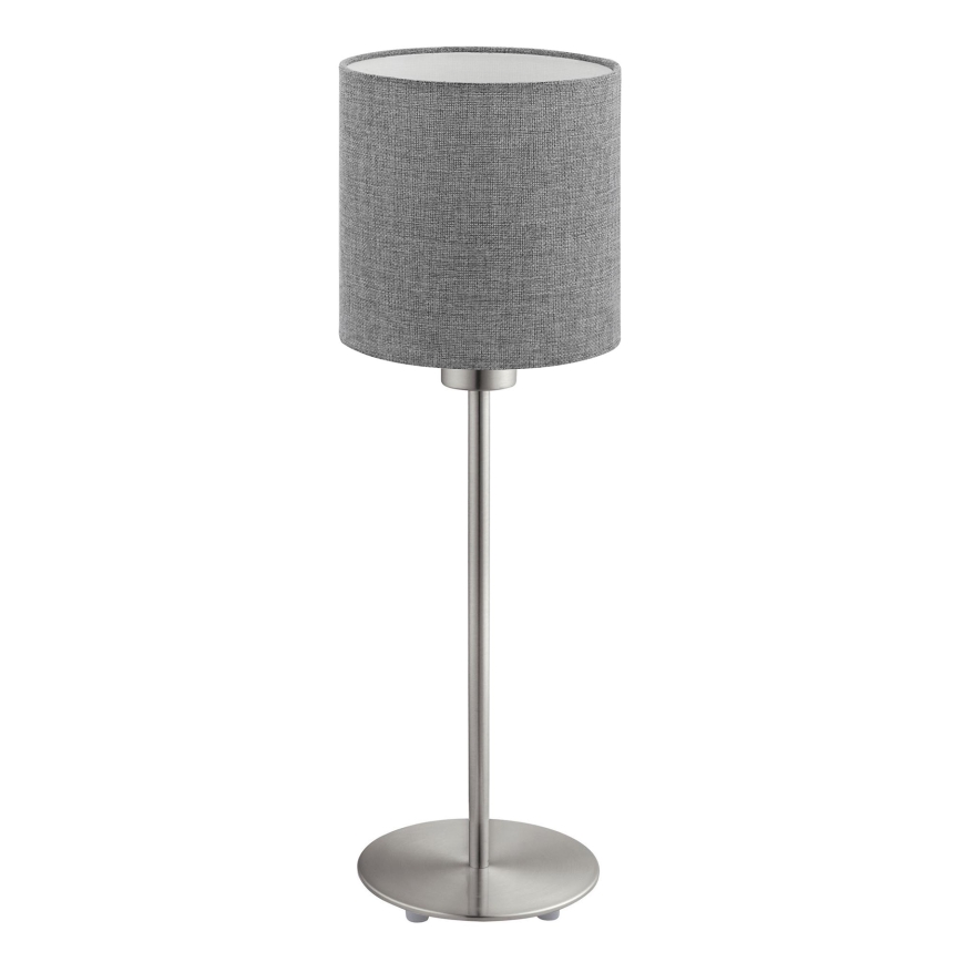 Eglo - LED  Stolní lampa TUNJA 1xE27/60W/230V 38,5 cm matný chrom/šedá