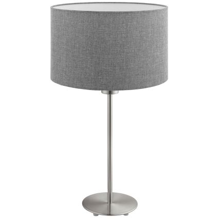 Eglo - LED  Stolní lampa TUNJA 1xE27/60W/230V 38,5 cm matný chrom/šedá
