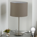 Eglo - LED  Stolní lampa TUNJA 1xE27/60W/230V 38,5 cm matný chrom/taupe