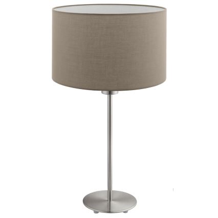Eglo - LED  Stolní lampa TUNJA 1xE27/60W/230V 38,5 cm matný chrom/taupe