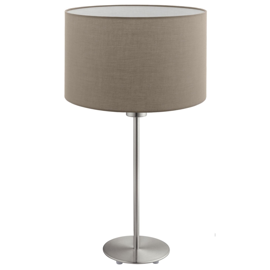 Eglo - LED  Stolní lampa TUNJA 1xE27/60W/230V 38,5 cm matný chrom/taupe