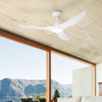 Eglo - LED Stropní ventilátor LED/19W/230V pr. 132 cm bílá + dálkové ovládání