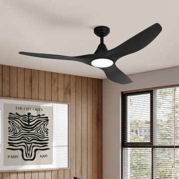 Eglo - LED Stropní ventilátor LED/20W/230V 3000/4000/5000K pr. 132 cm černá + dálkové ovládání