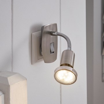 Eglo - LED Svítidlo do zásuvky 1xGU10/2,8W/230V matný chrom