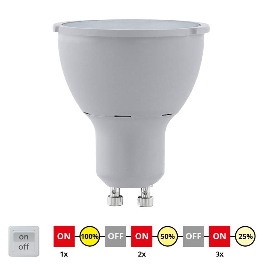 EGLO - LED Žárovka stmívatelná GU10/5W/230V 3000K - STEPDIMMING