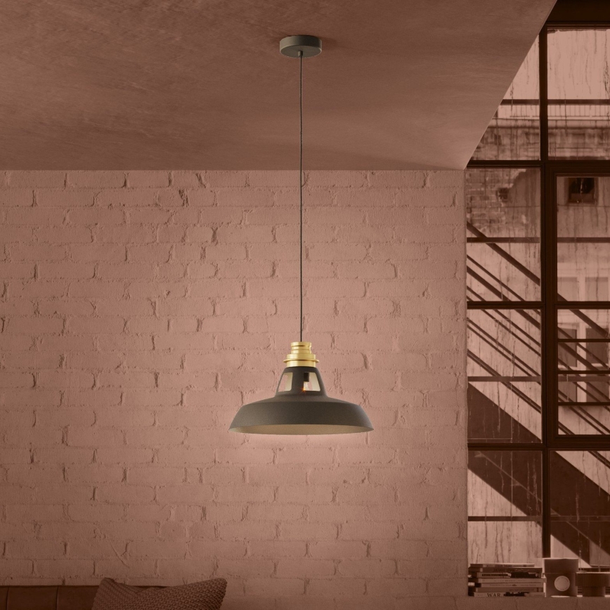 Eglo - Lustr na lanku 1xE27/40W/230V černá/zlatá