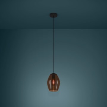 Eglo - Lustr na lanku 1xE27/40W/230V hnědá