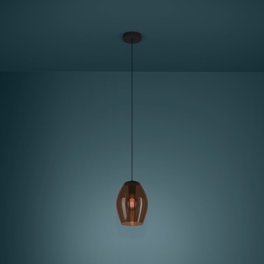 Eglo - Lustr na lanku 1xE27/40W/230V hnědá