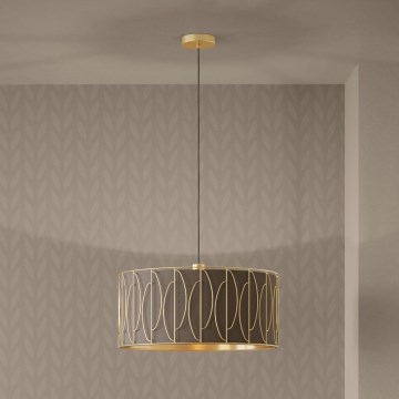 Eglo - Lustr na lanku 1xE27/40W/230V zlatá/hnědá