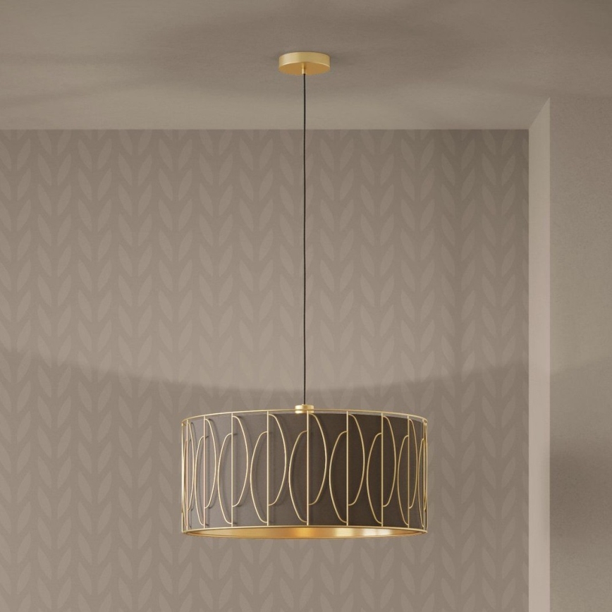 Eglo - Lustr na lanku 1xE27/40W/230V zlatá/hnědá