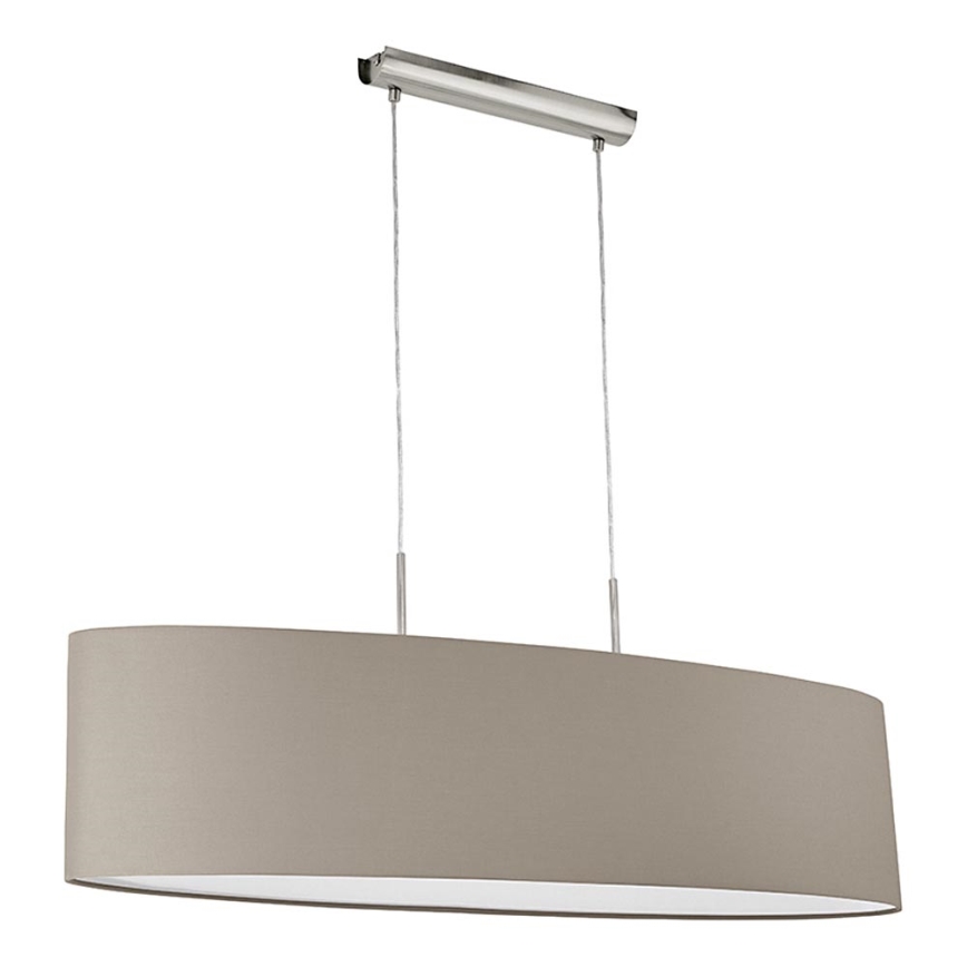 Eglo - Lustr na lanku 2xE27/60W/230V taupe